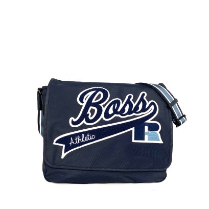 Hugo Boss Messenger Bag With Logo Navy Nylon