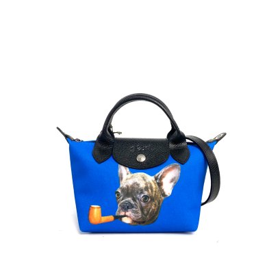 Longchamp Toiletpaper XS Handbag Blue Canvas