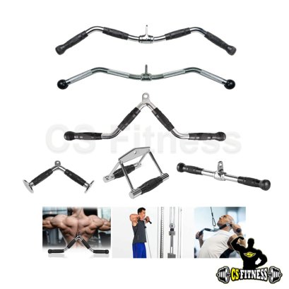 บาร์หยัก Ez &amp; มือจับเสริม Cable Machine