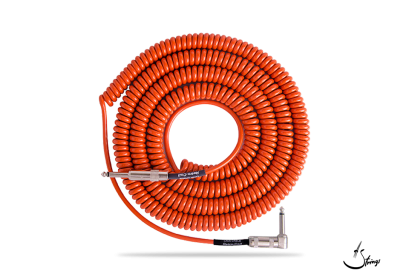 Lava Cable Retro Coil 20 ft Straight to Right Angle Orange
