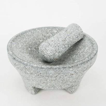 Stone mortar and pestle  dia. 19x10 cm.