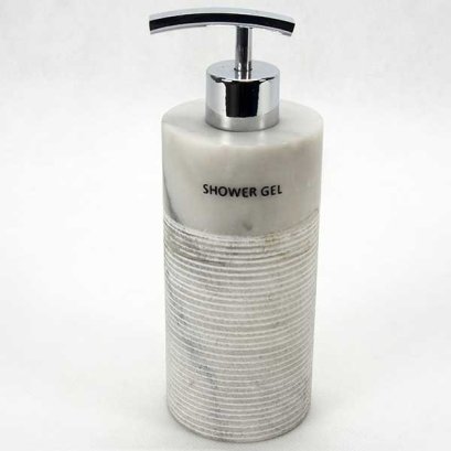 Dispenser, shower gel, Fossil marble  200 ml. White