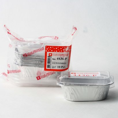 Square foil cup with lid 125 ml.