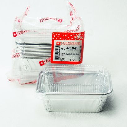 Square foil cup with lid 170 ml.