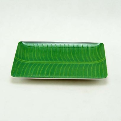 ถาดลายใบกล้วย ขนาด 10&quot;x7.5&quot;