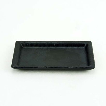 Melamine Square Plate 4&quot; x 6.5&quot; Black