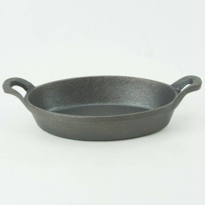 กระทะเหล็กหล่อทรงรี 2 หู  ขนาด 21.5 ซม.