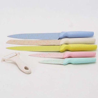 ชุดมีดด้ามฟาง 6 ชิ้น / ชุด