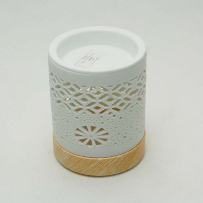 เตาจุดน้ำมันหอมระเหยอโรมา ครอบสีขาว