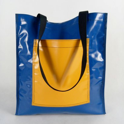 กระเป๋าสะพาย ขนาด 33x36x10 ซม. สีน้ำเงิน-กระเป๋าหน้าเหลือง