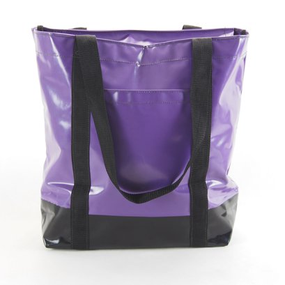 กระเป๋าสะพาย มีซิป ขนาด 44.5x38x13 ซม. สีม่วง-ดำ