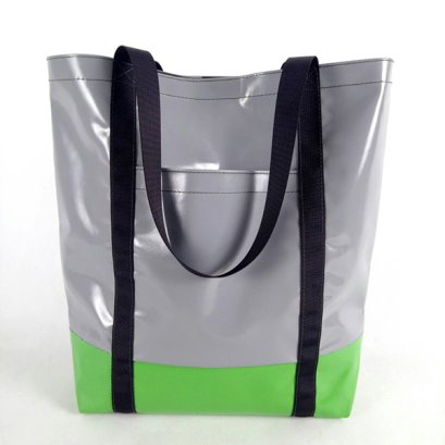 กระเป๋าสะพาย ขนาด 43x40x12.5 ซม. สีเทาอ่อน-เขียว