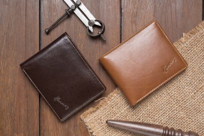กระเป๋าสตางค๋ผู้ชายหนังวัวนอก Homme's wallet brown Unique collection