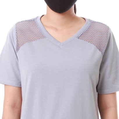 Sporty Net เสื้อยืดคอวีแขนสั้นสีเทา รหัส LNTS29