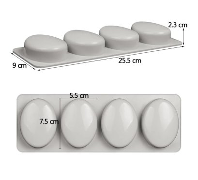 แม่พิมพ์วงรี 4 ช่อง