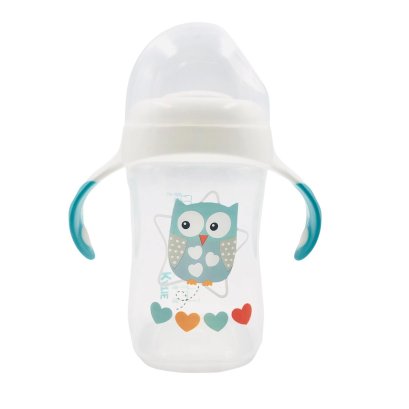 ขวดนมหัดดื่ม 2 step ขวดนมคอกว้าง ขนาด 8ออนซ์ (สีเขียว)