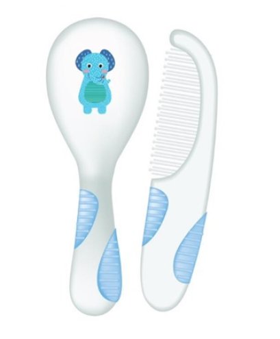 (เซ็ต2ชิ้น) แปรงหวีผมเด็กทารก แปรงหวีผมเด็ก เหมาะสำหรับเด็กแรกเกิดขึ้นไป (สีฟ้า)