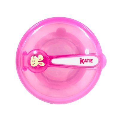 ชามข้าวเด็ก ชามก้นดูด ชามข้าวเด็กเข้าเวฟได้ ช้อนอุณหภูมิเปลี่ยนสีได้ (สีชมพู)