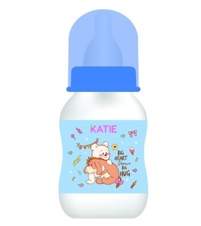 ขวดนมคอแคบ ขนาด 4ออนซ์ จุก S ไม่ดูดไม่ไหล (สีน้ำเงิน)