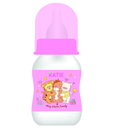 ขวดนมคอแคบ ขนาด 4ออนซ์ จุก S ไม่ดูดไม่ไหล (สีชมพู)