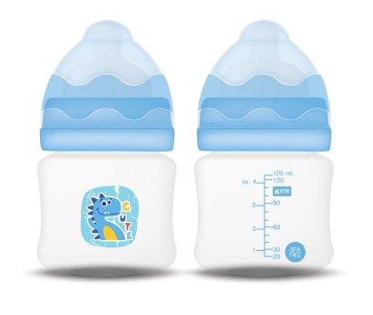 ขวดนม Tritan​ Premium รุ่นคอกว้าง  ขนาด 4 ออนซ์ (สีฟ้า)