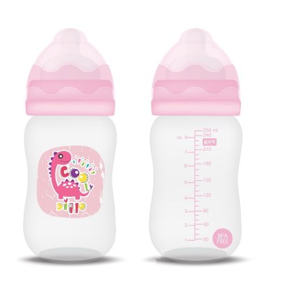 ขวดนม Tritan​ Premium รุ่นคอกว้าง  ขนาด 8 ออนซ์ (สีชมพู)