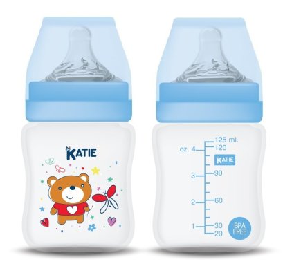 ขวดนม PP รุ่นคอกว้าง ขนาด 4 ออนซ์ (สีฟ้า)