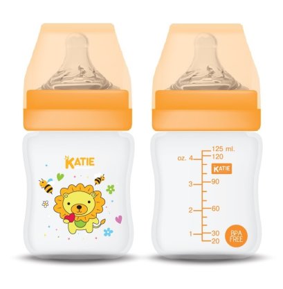 ขวดนม PP รุ่นคอกว้าง ขนาด 4 ออนซ์ (สีส้ม)