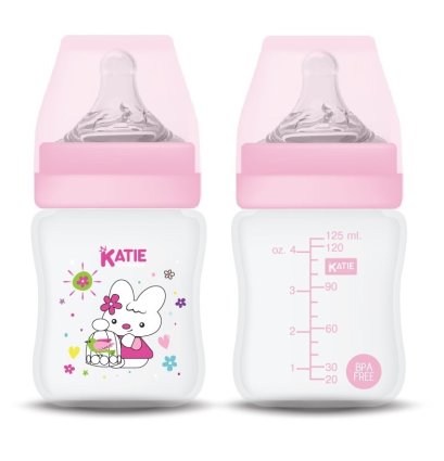 ขวดนม PP รุ่นคอกว้าง ขนาด 4 ออนซ์ (สีชมพู)