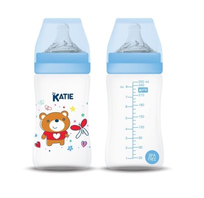 ขวดนม PP รุ่นคอกว้าง ขนาด 8 ออนซ์ (สีฟ้า)