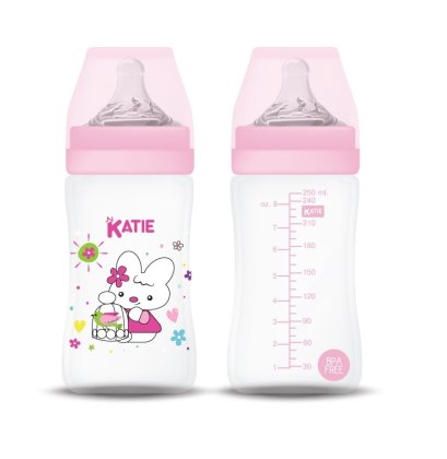 ขวดนม PP รุ่นคอกว้าง ขนาด 8 ออนซ์ (สีชมพู)