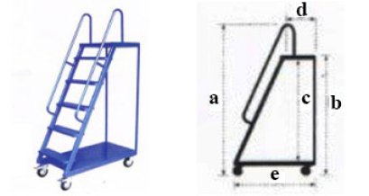 บันไดเข็นติดล้อ ขนาด 5 ขั้น SK 5