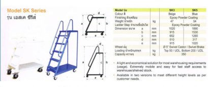 บันไดเข็นติดล้อ ขนาด 3 ขั้น SK 3