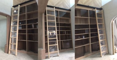 บันไดรางเลื่อนห้องสมุดไม้โอ๊คขนาด 1.5*3 นิ้ว สำรับหยิบของชั้นวาง นราธิวาส6 089-1468234,083-0687677