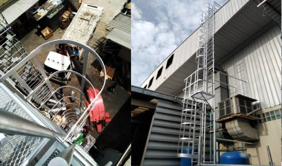 บันได SERVICE แบบบันไดลิงมีกันตกด้านหลัง