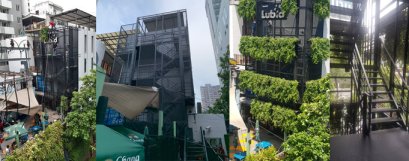 บันไดหนีไฟแบบบันไดวนภายในและนอกอาคาร