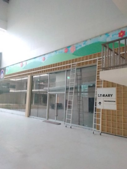 รับผลิตบันไดรางเลื่อนเหล็กสำหรับปีนหยิบหนังสือห้องสมุดโรงเรียนสารสาสน์ วิเทศ  ราชพฤษ์จำนวน 2 ชุด 089-1468234,083-0687677