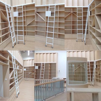 บันไดรางเลื่อนเหล็กสีขาวห้องสมุดโรงเรียนสารสาสน์วิเทศ ราชพฤกษ์ ปากเกร็ดจำนวน  8 ชุด 089-1468234,083-0687677