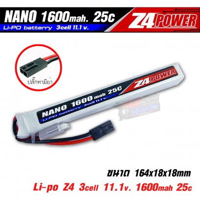 Batt Li-Po Z4Power 11.1V 1600 mAh 25C Li-po