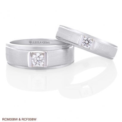 Couple Diamond Rings in 18K White Gold