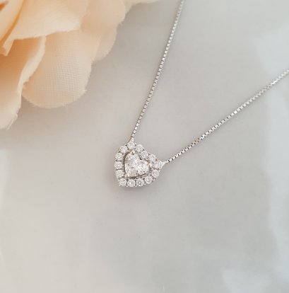 Diamond Pendant with white gold chain