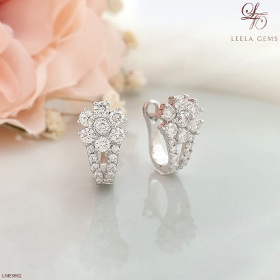 Flower Diamond Hoop