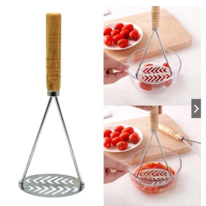 ที่บดมันฝรั่งสแตนเลส ด้ามไม้