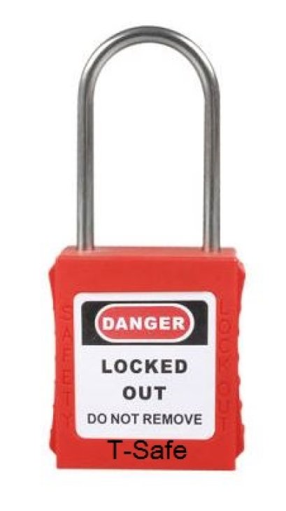 TS-4MM Safety Padlock แม่กุญแจนิรภัย ยี่ห้อ T-Safe ก้านเหล็ก ขนาด 38 mm x 4 mm