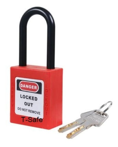 TS-NC1-R Safety padlock แม่กุญแจนิรภัย สีแดง ไม่นำไฟฟ้า ยี่ห้อ T-Safe ขนาด 38 mm