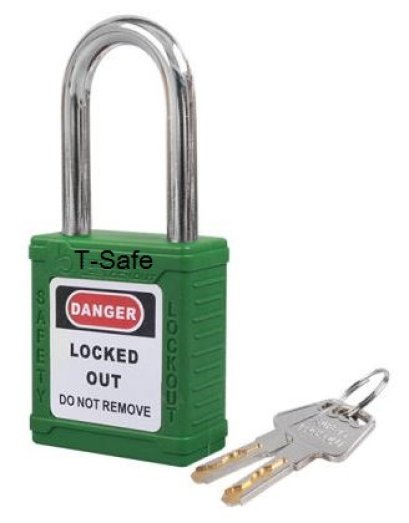 TS-K4-G Safety Padlock แม่กุญแจนิรภัย สีเขียว ยี่ห้อ T-Safe ขนาด 38 mm