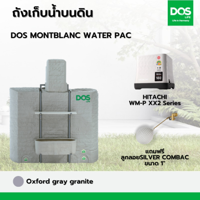 ถังเก็บน้ำคู่ปั๊มน้ำ สีเทา DOS MONTBLANC WATER PAC 900 ลิตร +ลูกลอย