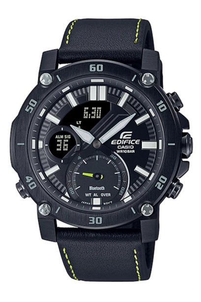 Casio Edifice นาฬิกาข้อมือผู้ชาย สายหนังแท้ รุ่น ECB-20CL-1A - สีดำ