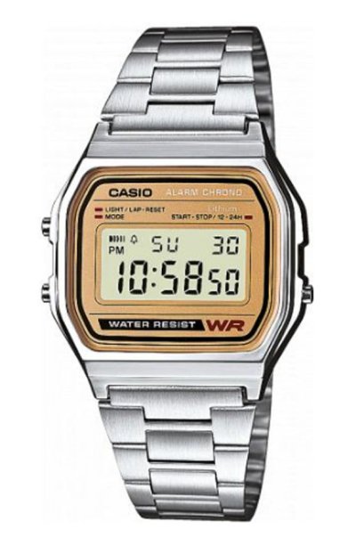 Casio Standard นาฬิกาข้อมือผู้ชาย สายสแตนเลส รุ่น A158WEA-9E  สีเงิน