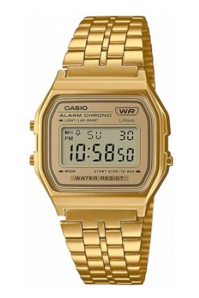 Casio Standard นาฬิกาข้อมือผู้ชาย สายสแตนเลส รุ่น A158WETG-9A  สีทอง